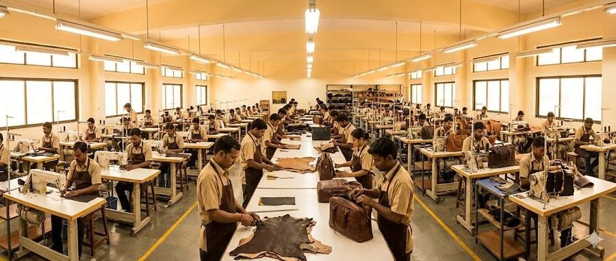 Professional leather goods manufacturer in India producing bulk orders